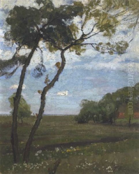 Fruhling Im Moor Oil Painting by Fritz Overbeck