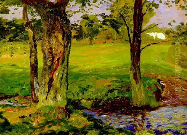 Auewiese Bei Vegesack Oil Painting by Fritz Overbeck