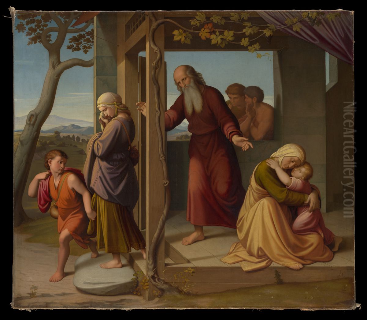 The Banishment Of Hagar Oil Painting by Johann Friedrich Overbeck