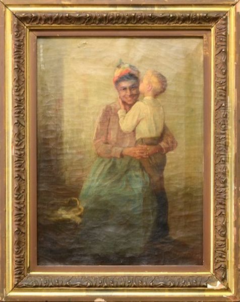 Nanny And Young Boy Oil Painting by Clara Belle Owen