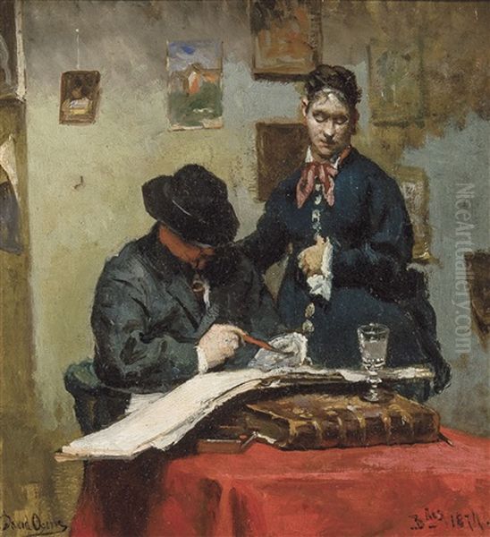 L'aquarelliste Oil Painting by David Oyens