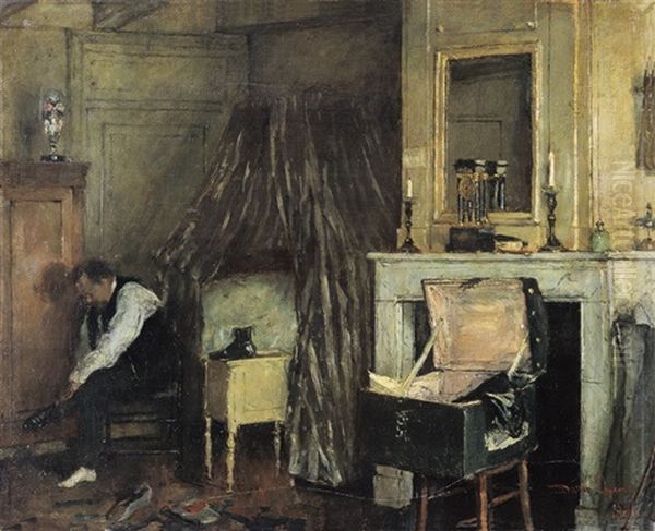 Le Voyageur - De Reiziger Oil Painting by David Oyens