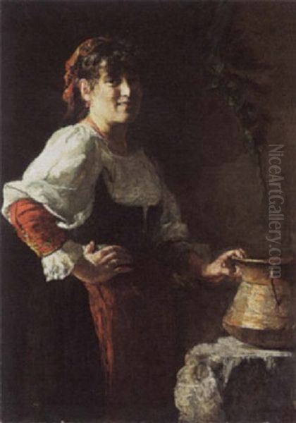 De Keukenmeid Oil Painting by Pierre Oyens