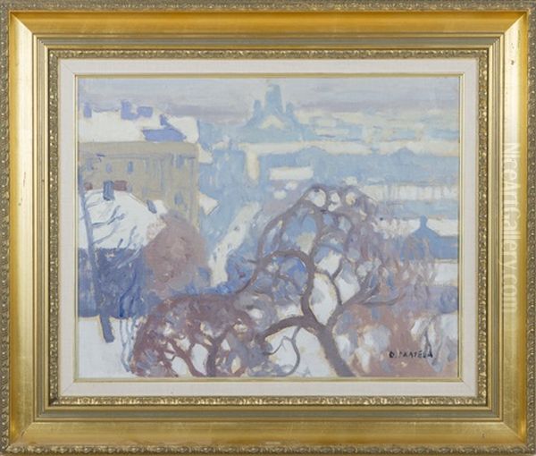 Winter In Helsinki Oil Painting by Oskari Paatela