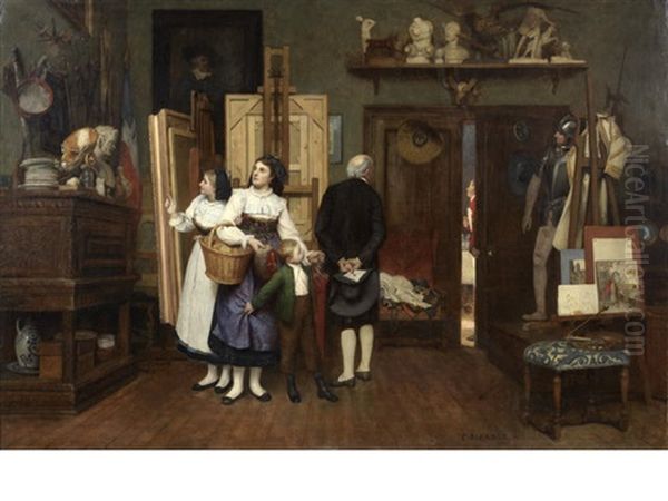 Alsaciens A Paris Oil Painting by Camille Aflred Pabst