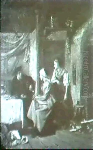 Nach Langer Trennung. Oil Painting by Hermann Pabst