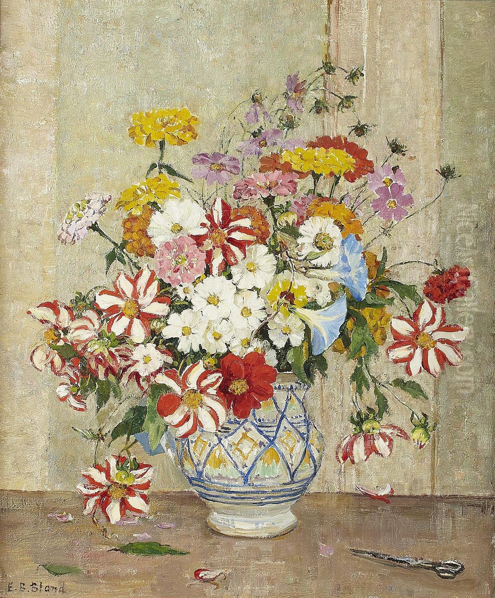 A Still Life Of Summer Flowers Oil Painting by Emily Beatrice Bland
