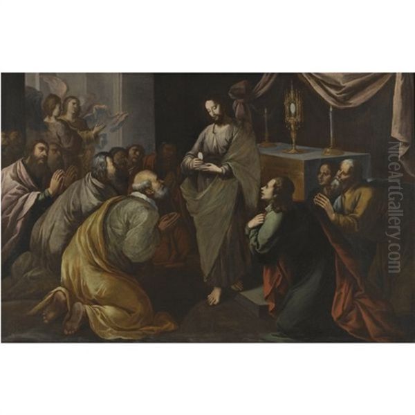 Christ Giving Holy Communion Oil Painting by Francisco Pacheco