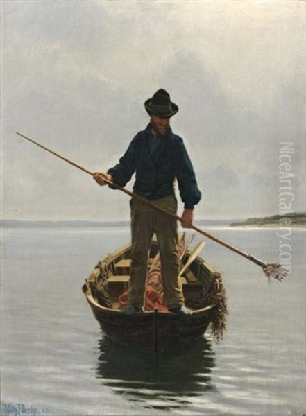 Le Pecheur D'anguilles Oil Painting by Wilhelm Pacht