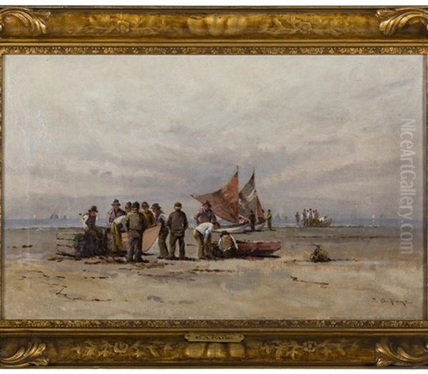 Counting The Catch, Swampscott Oil Painting by Edward A. Page
