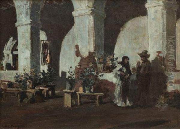 The Cloister Oil Painting by Jules Francois Pages