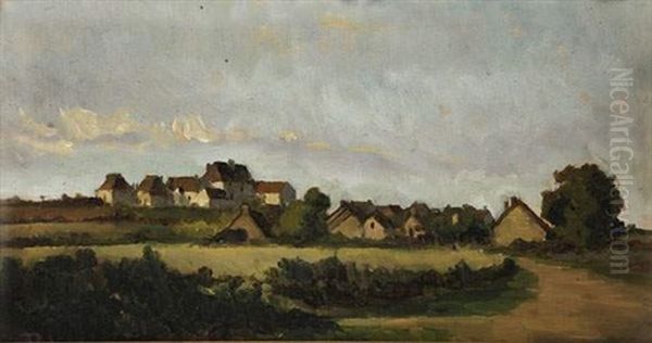 Vue D'un Village Oil Painting by Edouard Pail