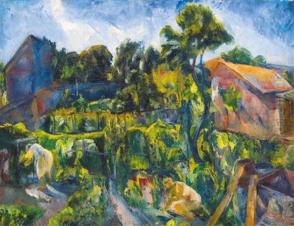 In The Garden Oil Painting by Jenoe Paizs Goebel