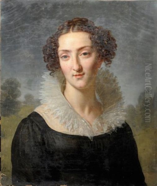 Portrait De Femme Oil Painting by Jacques-Augustin-Catherine Pajou
