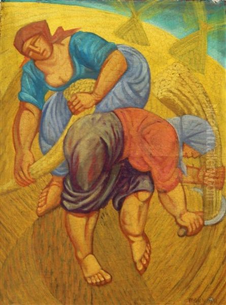 Reapers Oil Painting by Vyacheslav Vladimirovich Pakulin