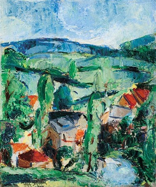 Hillside Oil Painting by Istvan Pal