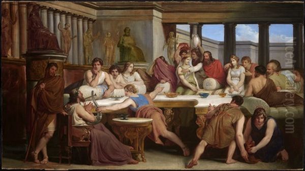 Italian Gentleman Smoking His Pipe Oil Painting by Filippo Pelagio Palagi