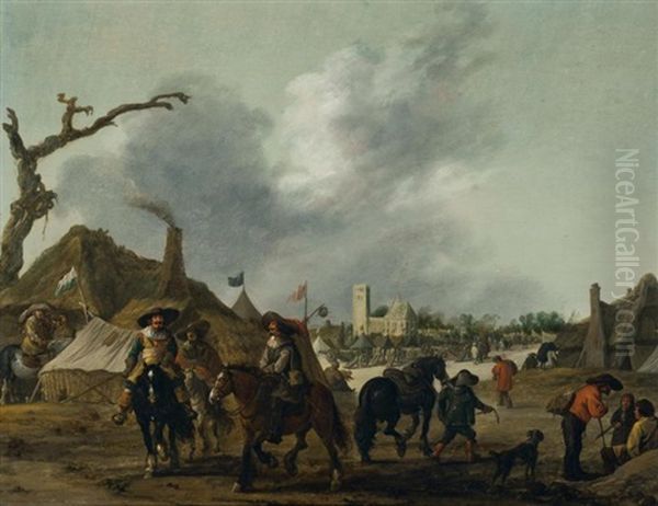 Scene De Campement Oil Painting by Palamedes Palamedesz. (Stevaerts, Stevens)