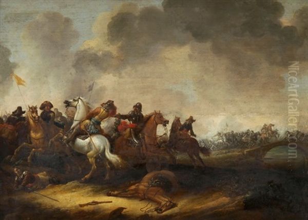 Reiterschlacht Oil Painting by Palamedes Palamedesz. (Stevaerts, Stevens)