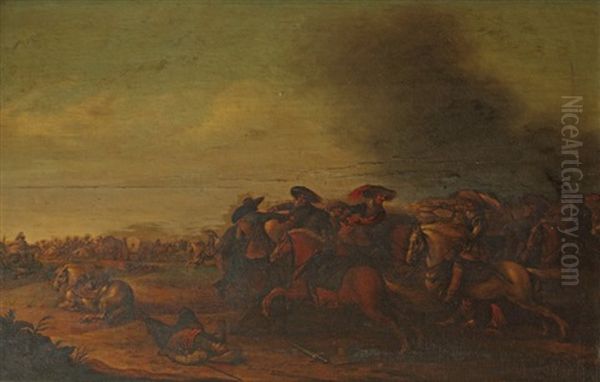 Une Escarmouche Oil Painting by Palamedes Palamedesz. (Stevaerts, Stevens)