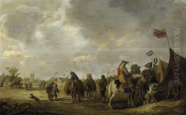 Im Reiterlager Oil Painting by Palamedes Palamedesz. (Stevaerts, Stevens)