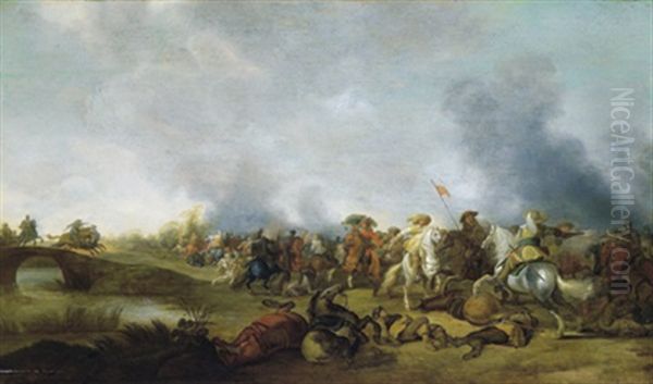 Reitergefecht Oil Painting by Palamedes Palamedesz. (Stevaerts, Stevens)