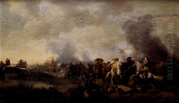 Scene De Bataille Oil Painting by Palamedes Palamedesz. (Stevaerts, Stevens)