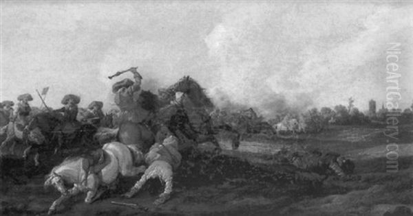 Le Choc De Cavalarie Oil Painting by Palamedes Palamedesz. (Stevaerts, Stevens)