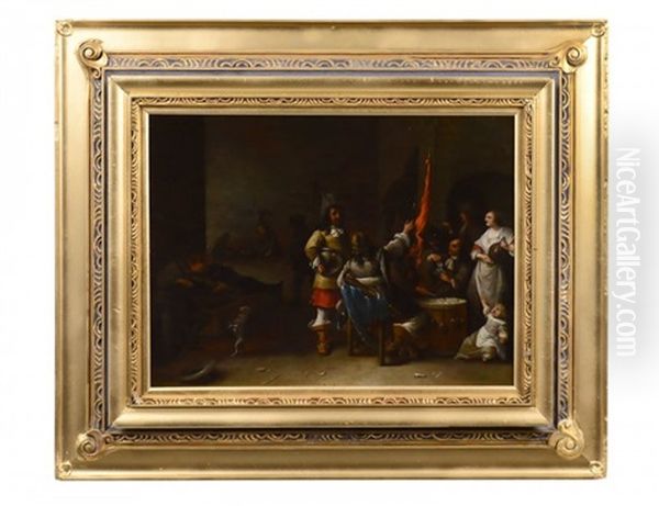 Interieur D'un Corps De Garde Hollandais Oil Painting by Anthonie Palamedesz