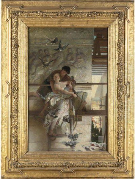 Under The Temple Eaves Oil Painting by Edwin Howland Blashfield