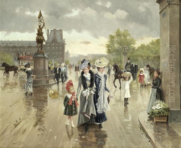 After The Shower Oil Painting by Joaquin Pallares y Allustante