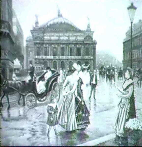 Vendedora De Flores Oil Painting by Joaquin Pallares y Allustante