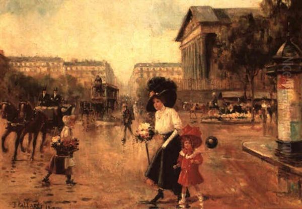 Place De La Concorde Oil Painting by Joaquin Pallares y Allustante