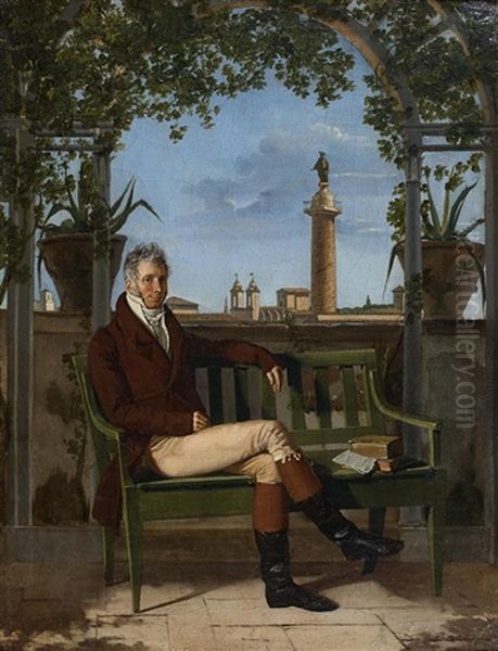 Portrait De Louis Thillaye Du Boullay, Directeur Des Douanes A Rome Oil Painting by Louis-Vincent-Leon Palliere