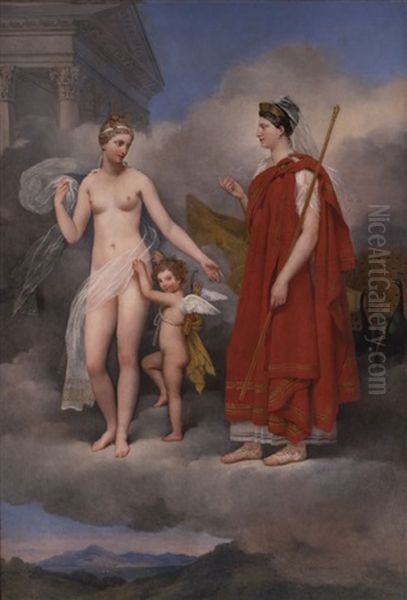 Juno Und Venus Oil Painting by Louis-Vincent-Leon Palliere