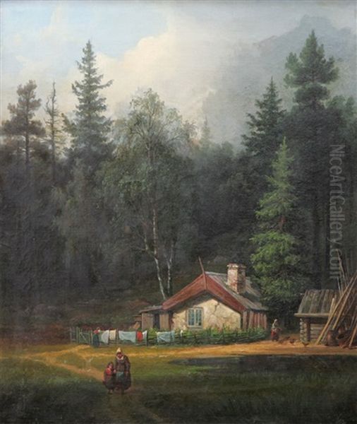 Kulan, Drottningholm Oil Painting by Gustaf Wilhelm Palm