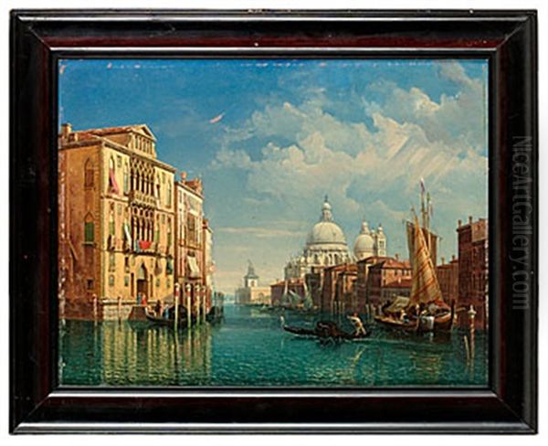 Utsigt Av Stora Canalen I Venedig Oil Painting by Gustaf Wilhelm Palm