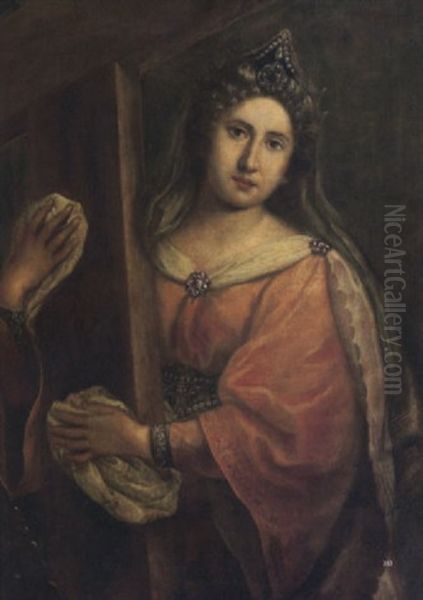 Sant'elena Con La Croce Oil Painting by Jacopo Palma il Giovane