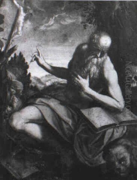 St. Jerome Oil Painting by Jacopo Palma il Giovane
