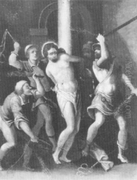 The Flagellation Of Christ Oil Painting by Jacopo Palma il Giovane