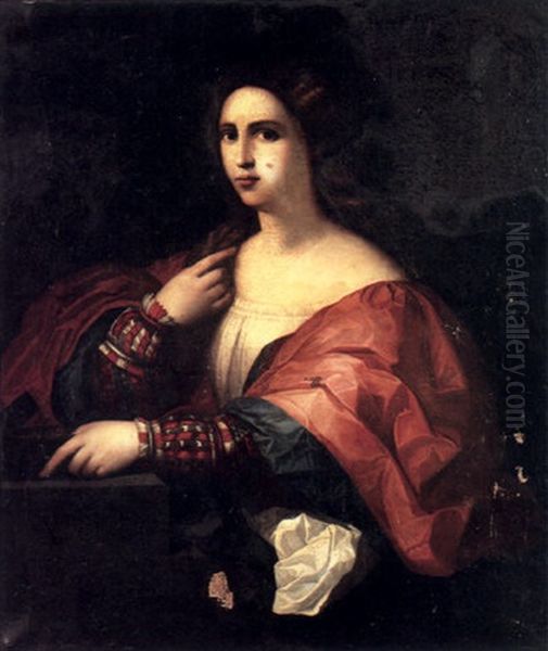 A Portrait Of A Lady Oil Painting by Jacopo Palma il Vecchio