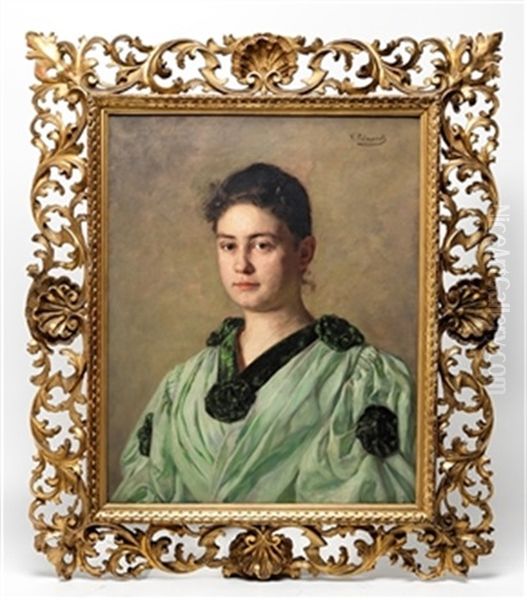 Joven Romana Oil Painting by Vicente Palmaroli Y Gonzalez