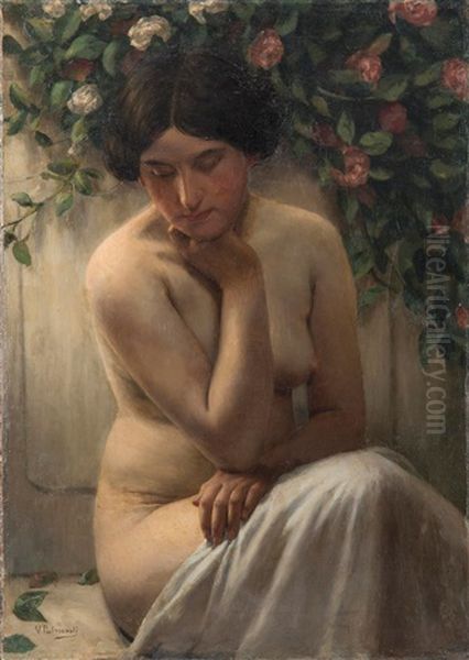 Desnudo Femenino Oil Painting by Vicente Palmaroli Y Gonzalez