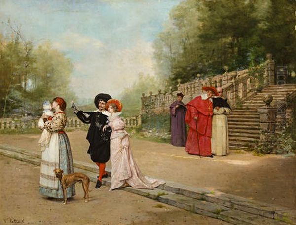 The Happy Family Oil Painting by Vicente Palmaroli Y Gonzalez