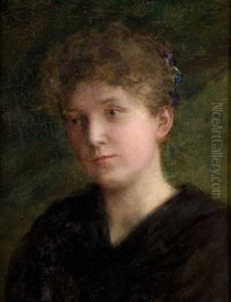 Retrato De Joven Oil Painting by Vicente Palmaroli Y Gonzalez