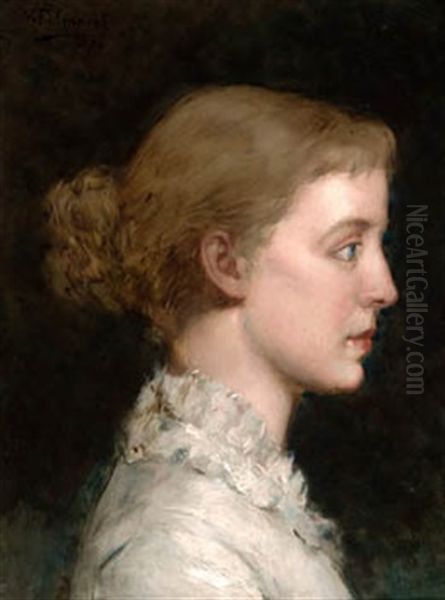 Retrato De Joven Oil Painting by Vicente Palmaroli Y Gonzalez