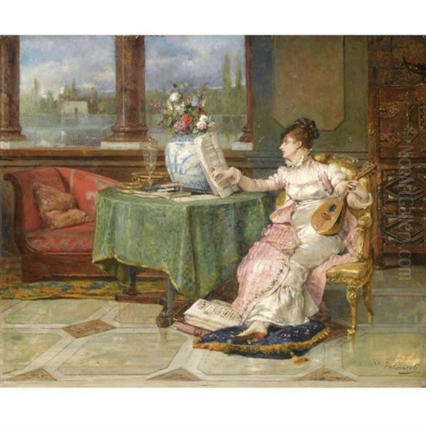 La Sonata Oil Painting by Vicente Palmaroli Y Gonzalez