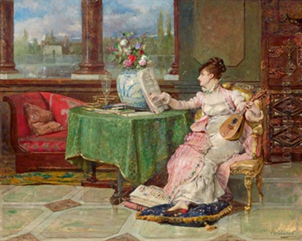 Die Sonate Oil Painting by Vicente Palmaroli Y Gonzalez