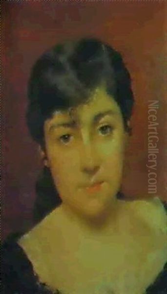 Joven Dama Oil Painting by Vicente Palmaroli Y Gonzalez