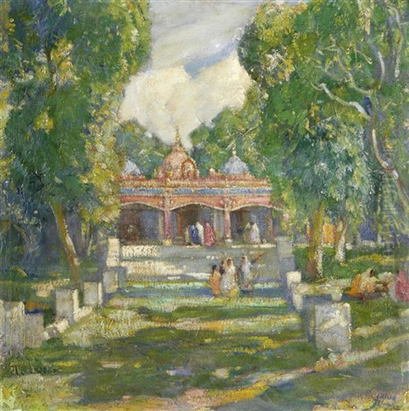A Hindu Temple, Northern India Oil Painting by Alfred Palmer